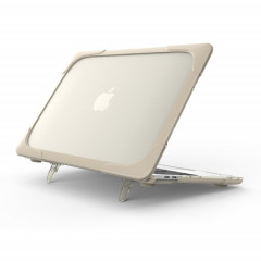 Pour Macbook Pro 13.3 pouces (A1708) & avec Touchbar (A1706) ordinateur portable TPU + PC pliant Antichoc Housse de protection avec support (Kaki)