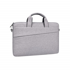 Poches latérales doubles universelles Wearable Oxford chiffon doux poignée Portable Laptop Tablet Bag, pour 15,6 pouces et ci-dessous Macbook, Samsung, Lenovo, Sony, DELL Alienware, CHUWI, ASUS, HP (gris)