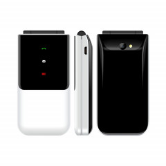 Uniwa F2720 Flip téléphone, 1,77 pouce, SC6531E, support Bluetooth, FM, GSM, Dual Sim (Blanc)