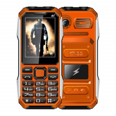 Téléphone aîné A6 Triple Proofing, Étanche étanche à l'épreuve des chocs, batterie de 6800mAh, 2,4 pouces, 21 touches, Bluetooth, lampe de poche LED, FM, SOS, double sim, réseau: 2G (orange)