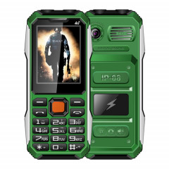 Téléphone aîné A6 Triple Proofing, Étanche étanche à l'épreuve des chocs, batterie de 6800mAh, 2,4 pouces, 21 touches, Bluetooth, lampe de poche LED, FM, SOS, double sim, réseau: 2G (vert)