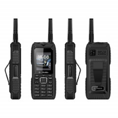 Téléphone aîné S555 à l'épreuve triple, Batterie imperméable à l'épreuve des amortisseurs, une batterie de 2400mAh, 2.2. pouces, 21 touches, lampe de poche LED, FM, quad sim, avec antenne (noir)