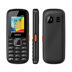Téléphone à clavier pour personnes âgées UNIWA E1808, 1,77 pouces SC6531E, lampe de poche LED, 21 touches, réseau : 2G, triple SIM,  (noir)