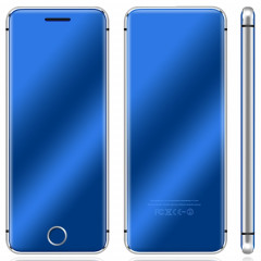 Ulcool V66+, 1,54 pouces, MTK6261D, prise en charge de la synchronisation Bluetooth, numérotation Bluetooth, FM, anti-perte, GSM, double SIM (bleu)