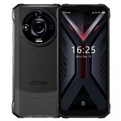  Téléphone robuste HOTWAV T7, 6 Go + 256 Go, 6280 mAh, 6,6 pouces Android 13 MT8788 Octa Core, réseau : 4G, OTG (noir)