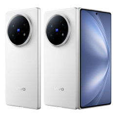 Vivo X Fold5, 12 Go + 512 Go, 8,03 pouces + 6,53 pouces, Android 15, OriginOS 5, Snapdragon 8 Gen 3 Octa Core, OTG, NFC, réseau 5G (blanc)