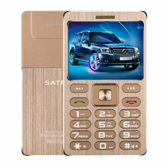 SATREND A10 Carte Téléphone portable, 1,77 pouces, MTK6261D, 21 touches, Bluetooth de soutien, MP3, Anti-perte, Capture à distance, FM, GSM, Dual SIM (Gold)