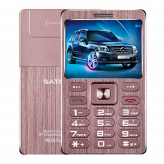 SATREND A10 Carte Téléphone Mobile, 1,77 pouces, MTK6261D, 21 touches, Bluetooth Support, MP3, Anti-perte, Capture à distance, FM, GSM, Dual SIM (Or Rose)