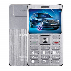 SATREND A10 Carte Téléphone portable, 1,77 pouces, MTK6261D, 21 touches, Bluetooth de soutien, MP3, Anti-perte, Capture à distance, FM, GSM, Dual SIM (Argent)