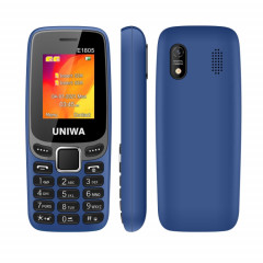 UNIWA E1805, 1,77 pouces, SC6531E, 21 touches, prise en charge Bluetooth, torche, FM, MP3, MP4, GSM, double SIM (bleu)