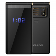 MAFAM F120 Flip Téléphone, 2.4 pouces, batterie 5800mAh, support FM, SOS, affichage de l'heure externe, GSM, numéro de famille, grandes touches, double SIM (Gun Metal)