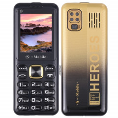 Téléphone pour personnes âgées W23, 2,2 pouces, batterie 800 mAh, 21 touches, prise en charge Bluetooth, FM, MP3, GSM, Triple SIM (or)