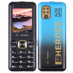 Téléphone pour personnes âgées W23, 2,2 pouces, batterie 800 mAh, 21 touches, prise en charge Bluetooth, FM, MP3, GSM, triple SIM (bleu)