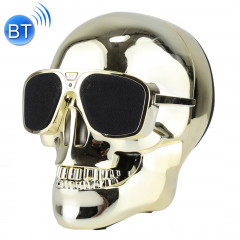 Lunettes de soleil Bluetooth Skull Haut-parleur stéréo pour iPhone, Samsung, HTC, Sony et autres smartphones (Gold)