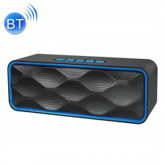 SC211 Haut-parleur Bluetooth de lecture de musique multifonctionnelle de carte, prise en charge des appels mains libres et carte TF et U-disk et fonction audio / FM AUX (bleue)