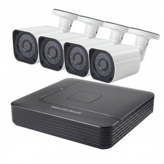 Kit de caméra NVR pour caméra IP à puce mégapixel COTIER A4B6 4Ch 1080P, vision nocturne / détection de mouvement, distance IR: 15 m
