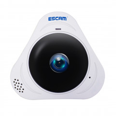 ESCAM Q8 960P 360 degrés Fisheye objectif 1.3MP WiFi IP Camera, détection de mouvement de soutien / vision nocturne, Distance IR: 5-10m (blanc)