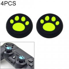 4 PCS Housse de protection en silicone pour patte de chat mignon pour manette de jeu PS4 / PS3 / PS2 / XBOX360 / XBOXONE / WIIU (vert)