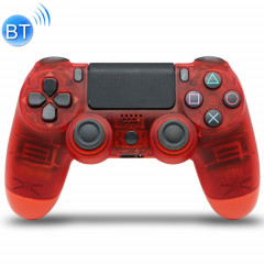 Contrôleur de poignée de jeu Bluetooth sans fil transparent avec lampe pour PS4, version américaine (rouge)