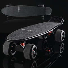 Shining Fish Plate Scooter Skateboard à quatre roues à inclinaison simple avec meule de 72 mm (noir)