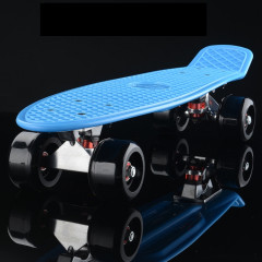 Shining Fish Plate Scooter Skateboard à quatre roues à inclinaison simple avec roue de 72 mm (noir bleu)