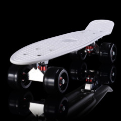 Shining Fish Plate Scooter Skateboard à quatre roues à inclinaison simple avec roue de 72 mm (noir blanc)