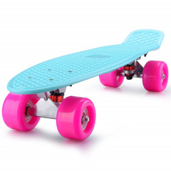 Shining Fish Plate Scooter Skateboard à quatre roues à inclinaison simple avec roue de 72 mm (bleu rose)