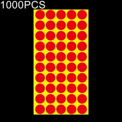 Étiquette de marque d'autocollant de marque colorée auto-adhésive de forme ronde de 1000 pièces (rouge)