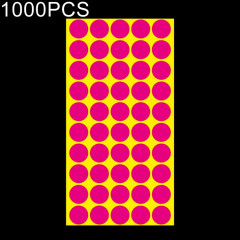 Étiquette de marque d'autocollant de marque colorée auto-adhésive de forme ronde de 1000 PCS (rose rouge)