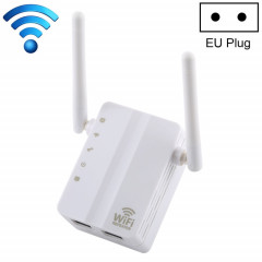 Routeur réseau avec amplificateur de signal avec répéteur WiFi et extension sans fil N à 300 Mbits / s avec 2 antennes externes,  (blanc)