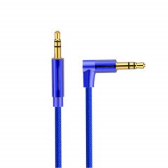 AV01 Câble audio coudé mâle à mâle 3,5 mm, longueur: 1 m (bleu)