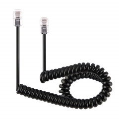 4 câble de câble de câble de bobine de prolongation de téléphone de noyau masculin à mâle RJ11, longueur d'extension: 3m (noir)