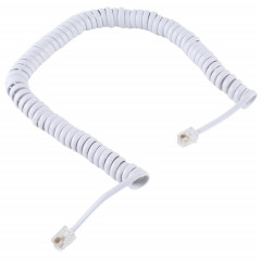 Câble de cordon de câble de bobine d'extension téléphonique à ressort RJ11 mâle à 4 noyaux, longueur extensible: 3 m (noir)