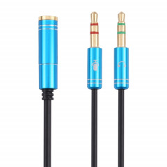 Câble adaptateur mâle de 3,5 mm à 2 x 3,5 mm (bleu)