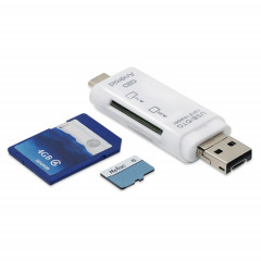D-178 5 en 1 lecteur de carte multifonctions de type-C / USB-C (blanc)
