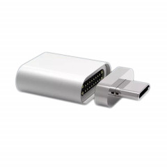 Droit USB-C / TYPE-C 3.1 Homme à USB-C / TYPE-C 3.1 Adaptateur magnétique 20 broches femelle (argent)