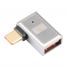 Adaptateur de charge USB-C / Type-C mâle vers USB femelle 10 Gbps à courbure latérale à 90 degrés