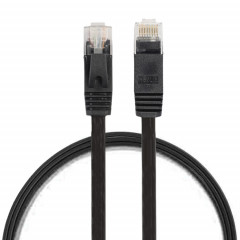 0.5m CAT6 câble plat Ethernet LAN réseau ultra-mince, cordon RJ45 (noir)