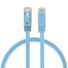 0.5m CAT6 câble plat Ethernet réseau LAN ultra-plat, cordon RJ45 (bleu)
