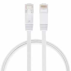 0.5m CAT6 câble LAN réseau Ethernet ultra-plat, cordon RJ45 (blanc)