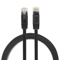 1m CAT6 câble LAN réseau Ethernet ultra-plat, cordon RJ45 (noir)