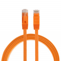 1m CAT6 câble plat Ethernet réseau LAN ultra-plat, cordon RJ45 (Orange)