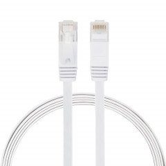 Câble réseau LAN plat Ethernet ultra-plat 1m CAT6, cordon RJ45 (blanc)