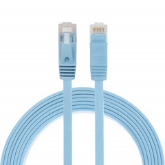 2m CAT6 câble plat Ethernet réseau LAN ultra-plat, cordon RJ45 (bleu)