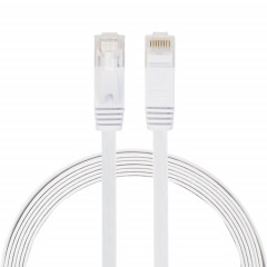 Câble réseau LAN plat Ethernet ultra-plat CAT6 2m, cordon RJ45 (blanc)