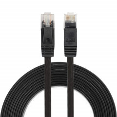 Câble réseau LAN plat Ethernet ultra-plat 3m CAT6, cordon RJ45 (noir)