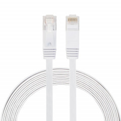 Câble réseau LAN plat Ethernet ultra-plat 3m CAT6, cordon de raccordement RJ45 (blanc)