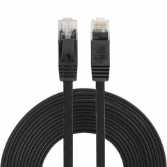 Câble réseau LAN plat Ethernet ultra-plat CAT6 5m, cordon RJ45 (noir)