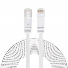Câble réseau LAN plat Ethernet ultra-plat 8m CAT6, cordon RJ45 (blanc)