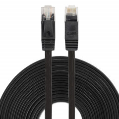 Câble réseau LAN plat Ethernet ultra-plat 10m CAT6, cordon RJ45 (noir)